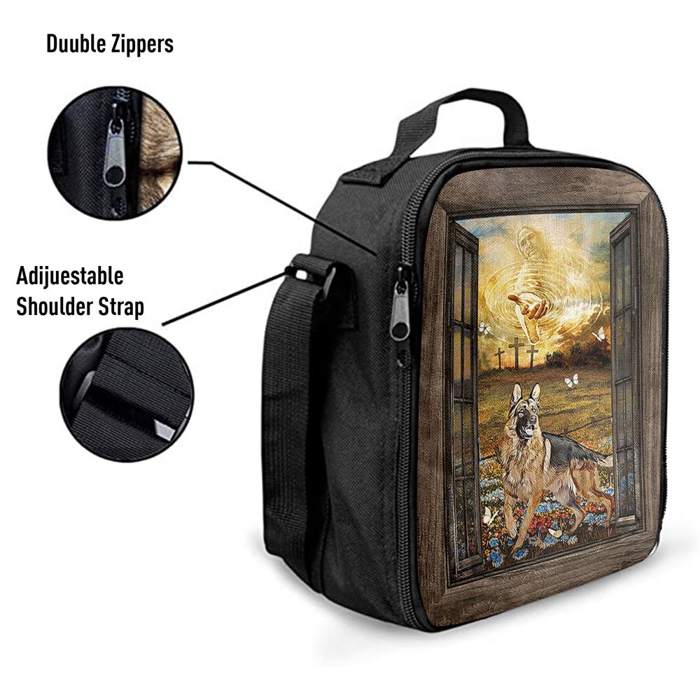 Jesus Hand German Shepherd Lunch Bag, Christian Lunch Box For School, Picnic