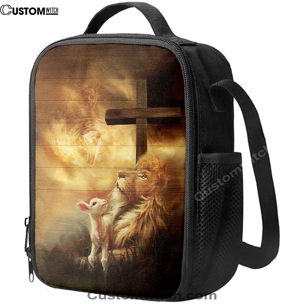 Jesus Hand Lion And Lamb Lunch Bag, Christian Lunch Box For School, Picnic