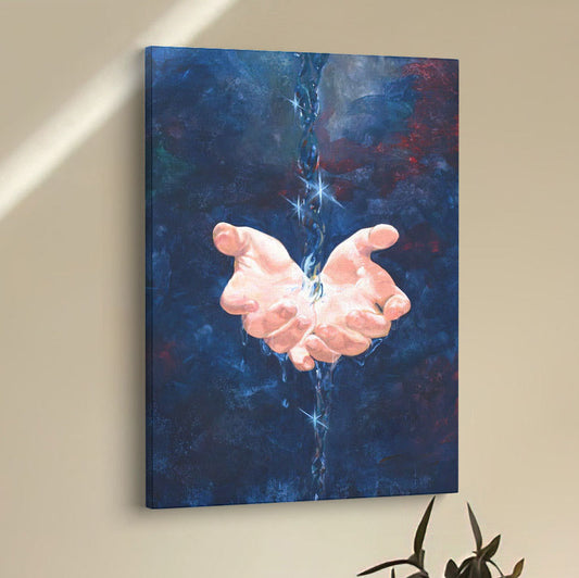 Jesus Hand Living Water Canvas Pictures - Jesus Art Prints - Jesus Art - Christian Home Decor