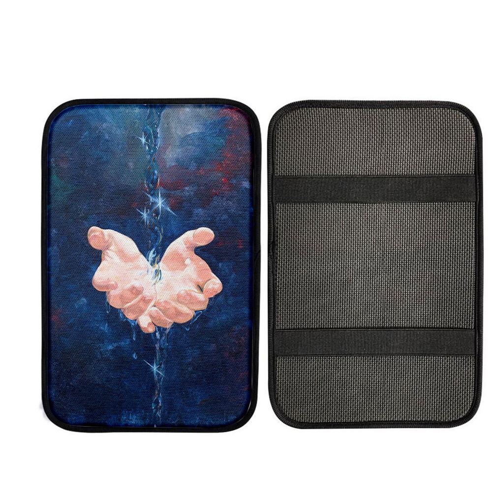 Jesus Hand Living Water Car Center Console Cover, Cross Car Interior Accessories