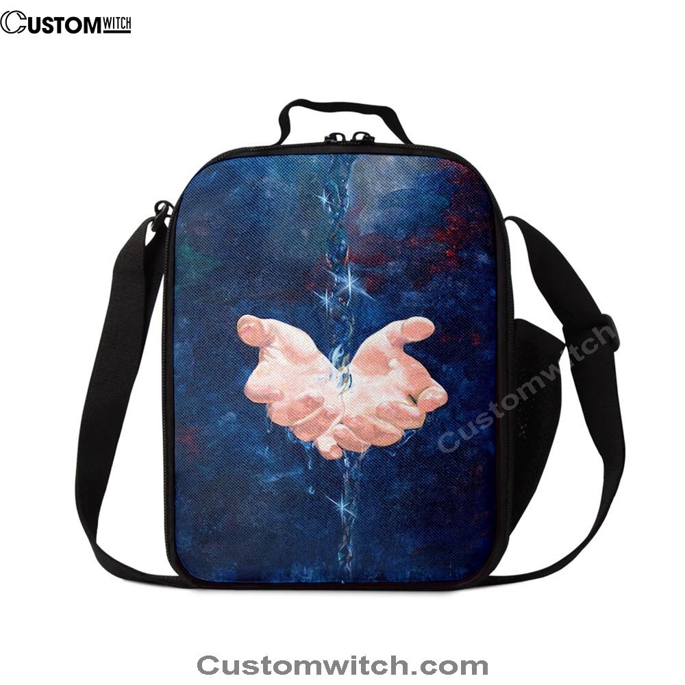 Jesus Hand Living Water Lunch Bag - Jesus Art, Christian Lunch Box For School, Picnic