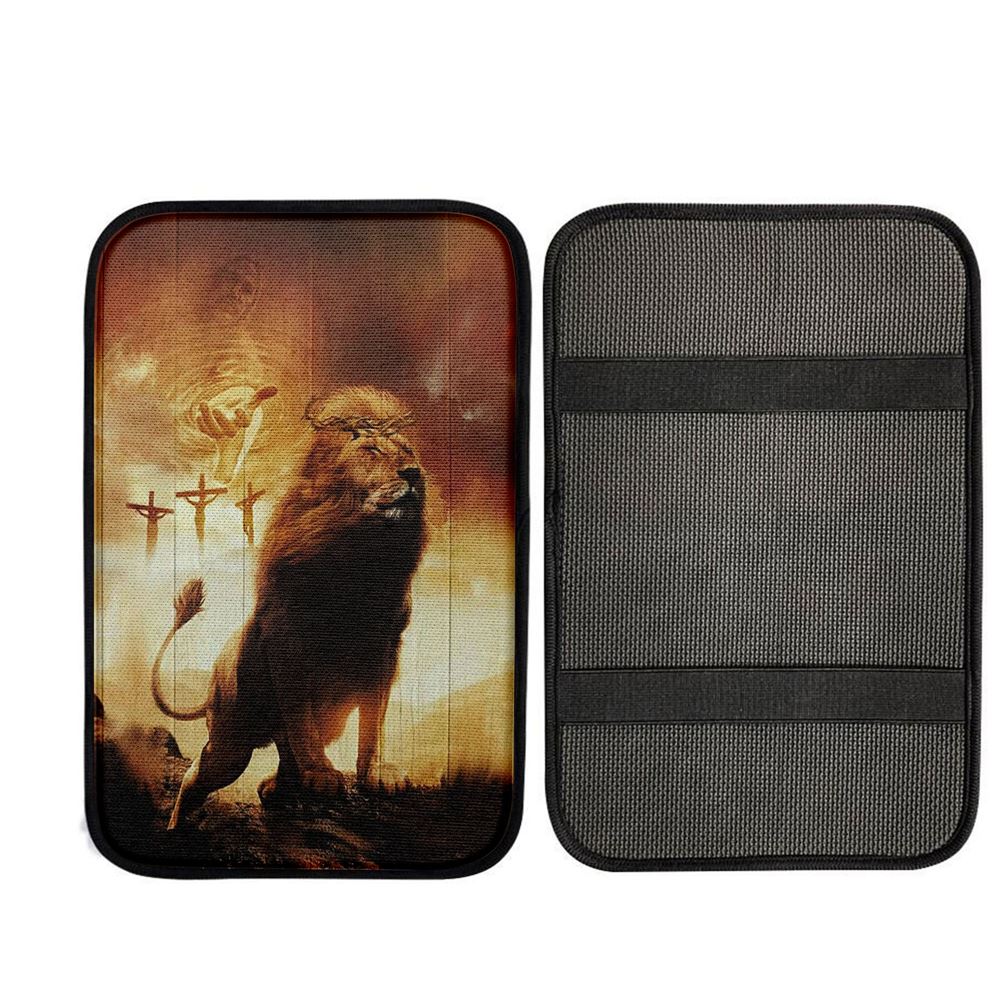 Jesus Hand Of God Lion Car Center Console Cover - Lion Car Center Console Cover, God Car Armrest Accessories