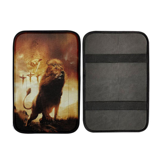 Jesus Hand Of God Lion Car Center Console Cover - Lion Car Center Console Cover, God Car Armrest Accessories