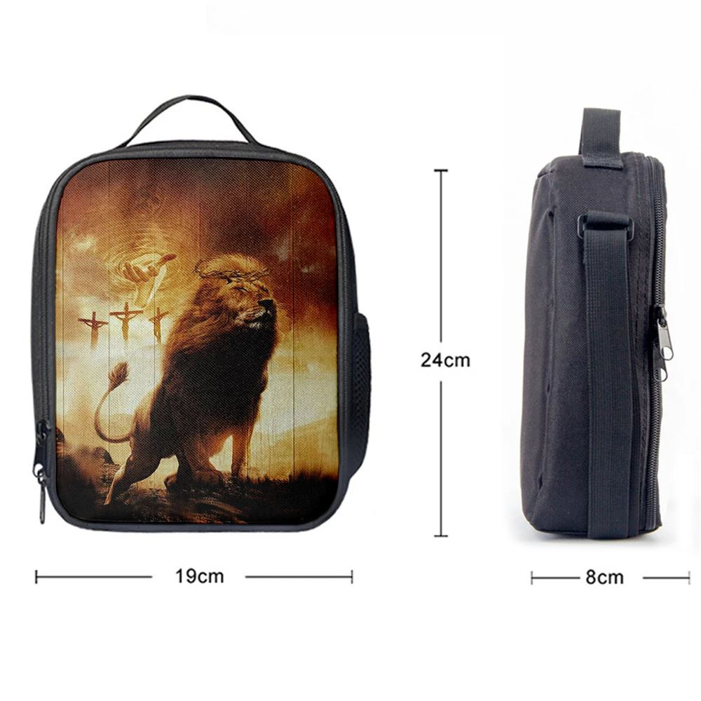 Jesus Hand Of God Lion Lunch Bag - Lion Lunch Bag, Christian Lunch Box For School, Picnic