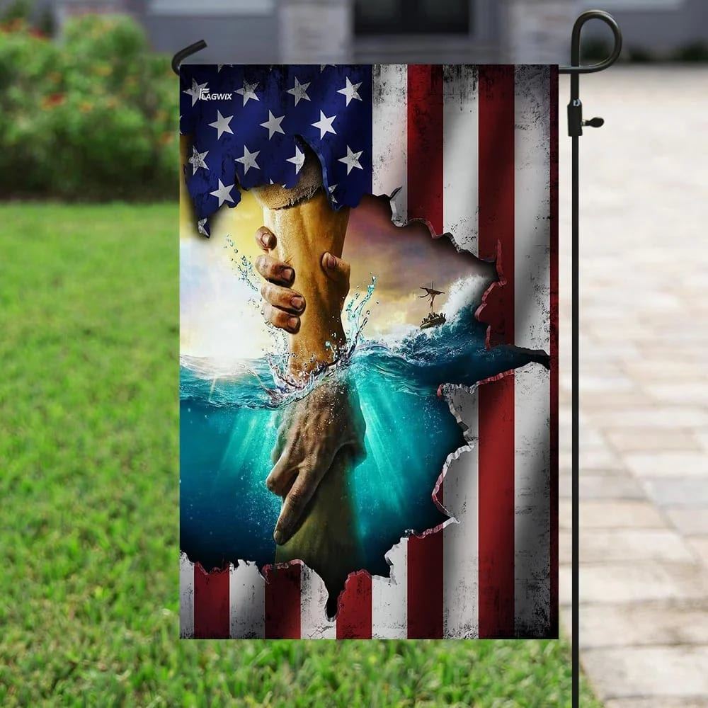 Jesus Hand Saves House Flag, Christian Flag, Christian Flag, Scripture Flag, Garden Banner