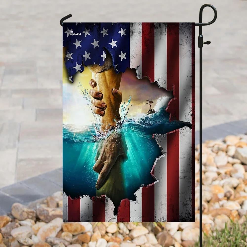 Jesus Hand Saves House Flag, Christian Flag, Christian Flag, Scripture Flag, Garden Banner