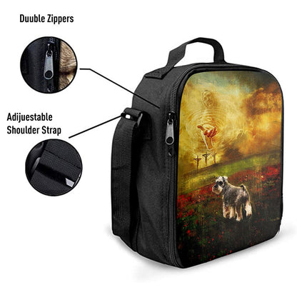 Jesus Hand Schnauzer Flower Field Lunch Bag, Christian Lunch Box For School, Picnic