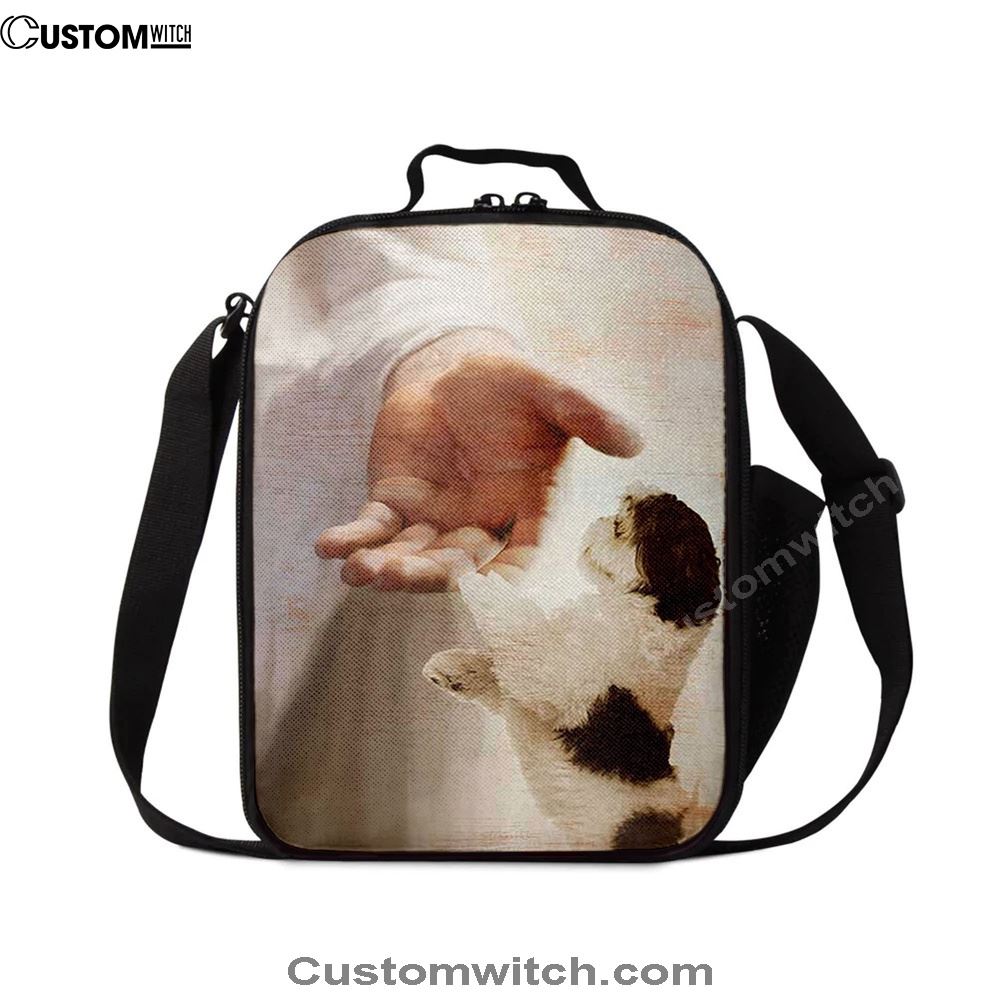 Jesus Hand Shih Tzu Lunch Bag - Take His Hand Lunch Bag, Christian Lunch Box For School, Picnic