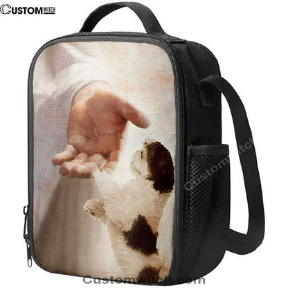 Jesus Hand Shih Tzu Lunch Bag - Take His Hand Lunch Bag, Christian Lunch Box For School, Picnic