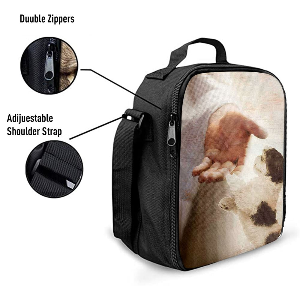 Jesus Hand Shih Tzu Lunch Bag - Take His Hand Lunch Bag, Christian Lunch Box For School, Picnic