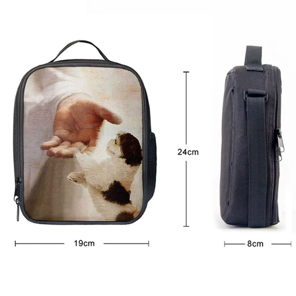Jesus Hand Shih Tzu Lunch Bag - Take His Hand Lunch Bag, Christian Lunch Box For School, Picnic