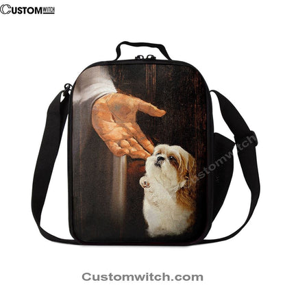Jesus Hand Shih Tzu Puppies Lunch Bag, Christian Lunch Box For School, Picnic