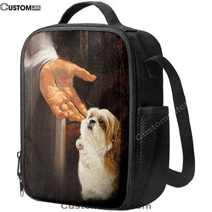 Jesus Hand Shih Tzu Puppies Lunch Bag, Christian Lunch Box For School, Picnic