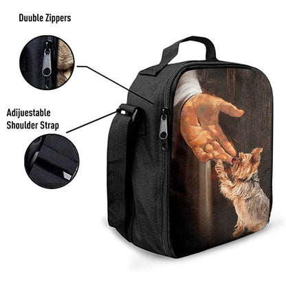 Jesus Hand Yorkshire Terrier Lunch Bag - In The Hand Of God Lunch Bag, Christian Lunch Box For School, Picnic