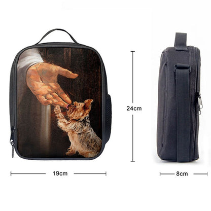 Jesus Hand Yorkshire Terrier Lunch Bag - In The Hand Of God Lunch Bag, Christian Lunch Box For School, Picnic