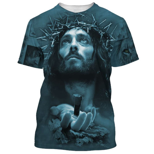 Jesus Hands Nails All Over Print 3D T Shirt For Men And Women, Christian T-Shirt, Faith Shirt