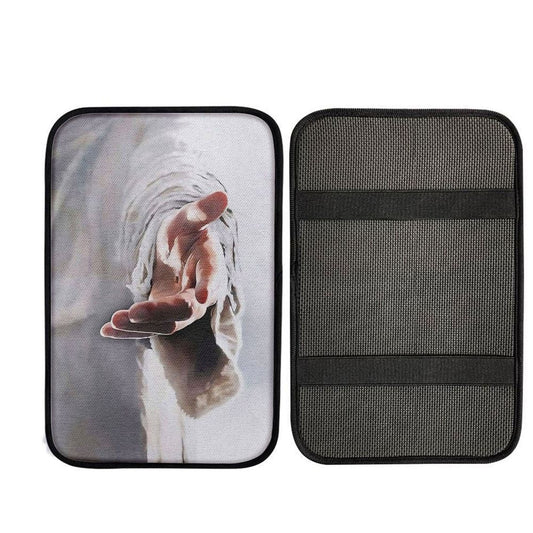 Jesus Hands Reaching Out - Christian Car Center Console Cover, Cross Car Interior Accessories