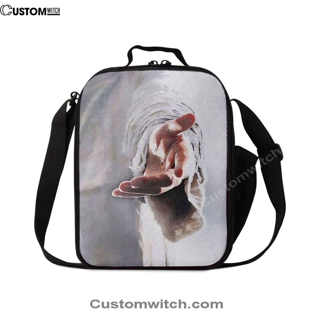 Jesus Hands Reaching Out, Christian Lunch Box For School, Picnic