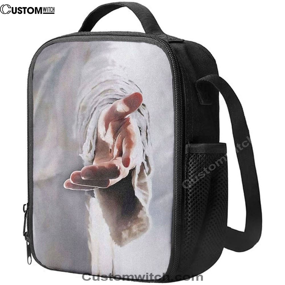 Jesus Hands Reaching Out, Christian Lunch Box For School, Picnic