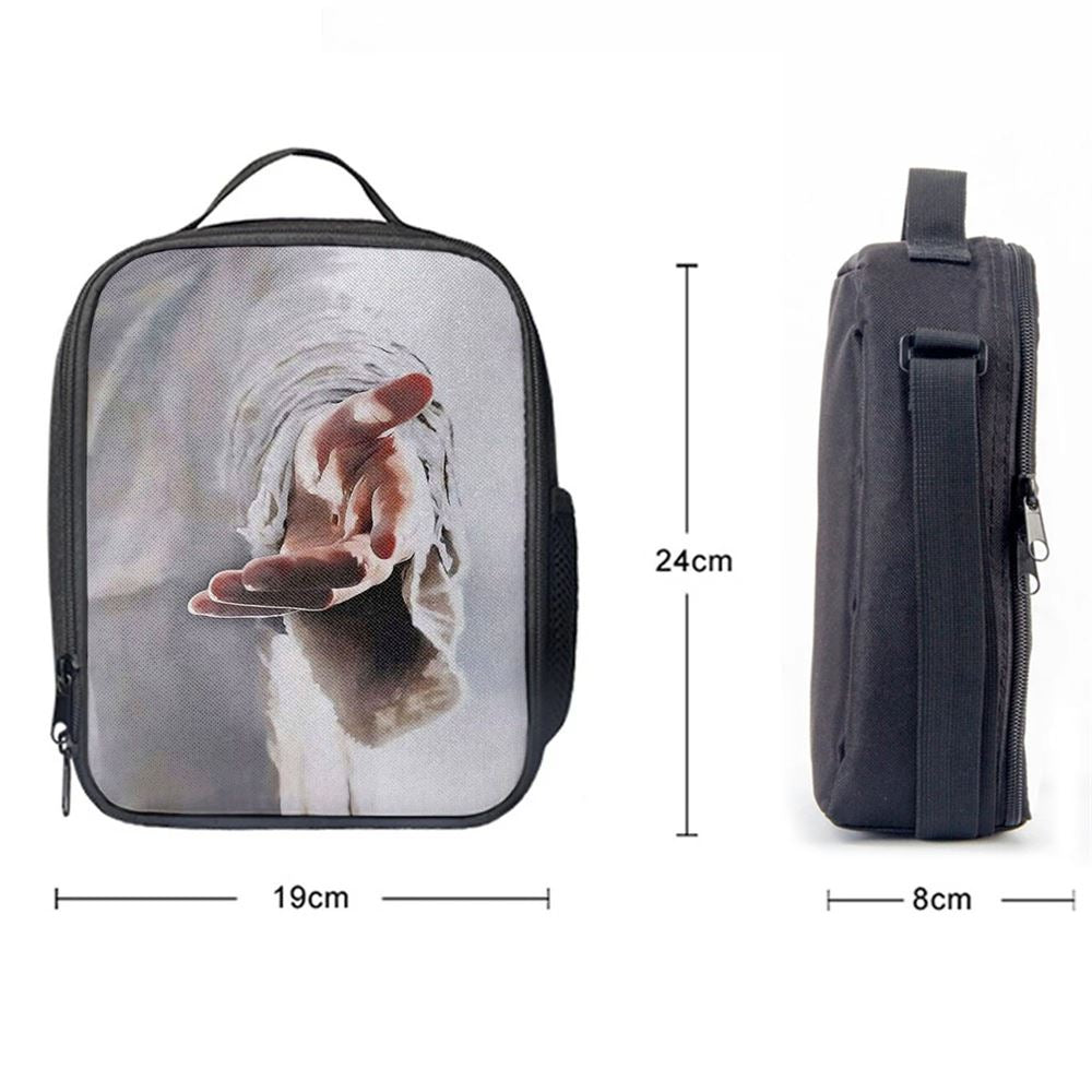 Jesus Hands Reaching Out, Christian Lunch Box For School, Picnic