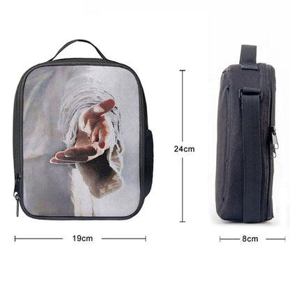 Jesus Hands Reaching Out, Christian Lunch Box For School, Picnic