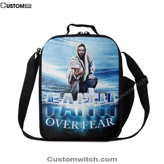 Jesus Hands Reaching Out Faith Over Fear Christian Lunch Bag, Christian Lunch Box For School, Picnic