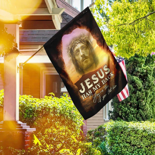 Jesus Has My Back Your Too If You Let Him Christian House Flag, Christian Flag, Christian Flag, Scripture Flag, Garden Banner