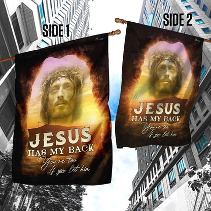 Jesus Has My Back Your Too If You Let Him Christian House Flag, Christian Flag, Christian Flag, Scripture Flag, Garden Banner