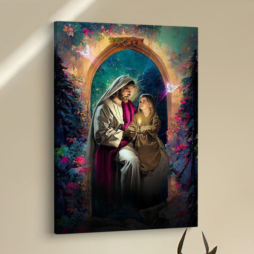 Jesus Holding A Baby Girl Canvas Pictures - Jesus Art Prints - Jesus Art - Christian Home Decor