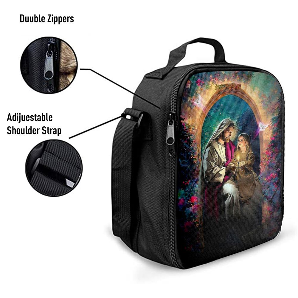 Jesus Holding A Baby Girl Lunch Bag - Jesus Art, Christian Lunch Box For School, Picnic
