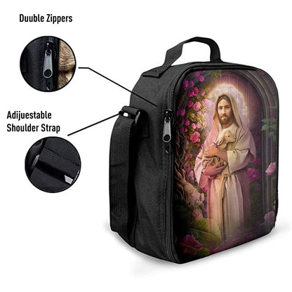 Jesus Holding A Lamb Lunch Bag - Jesus Art, Christian Lunch Box For School, Picnic