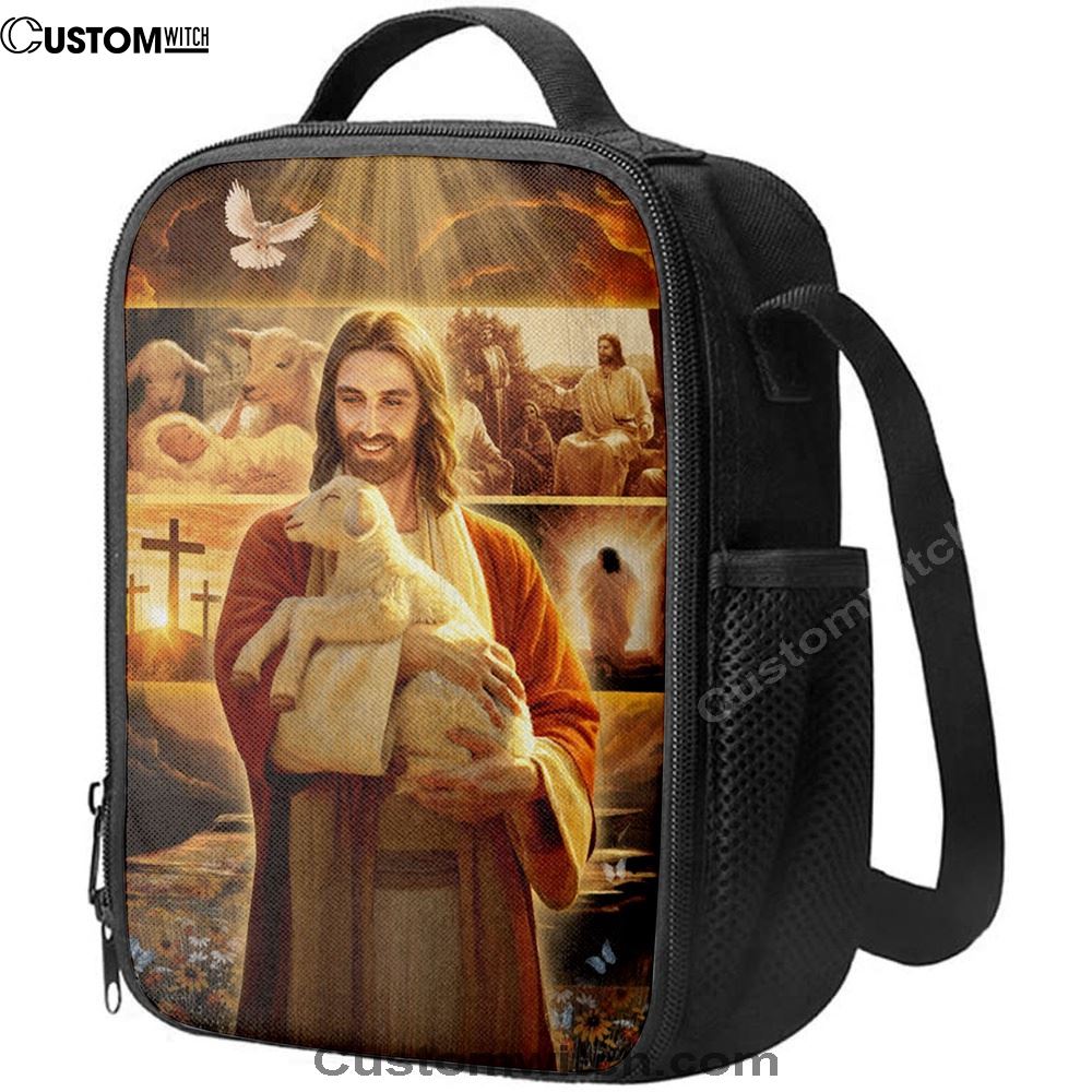 Jesus Holding A Lamb Lunch Bag, Christian Lunch Box For School, Picnic