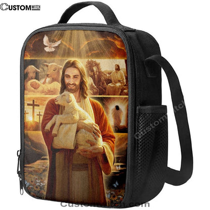 Jesus Holding A Lamb Lunch Bag, Christian Lunch Box For School, Picnic