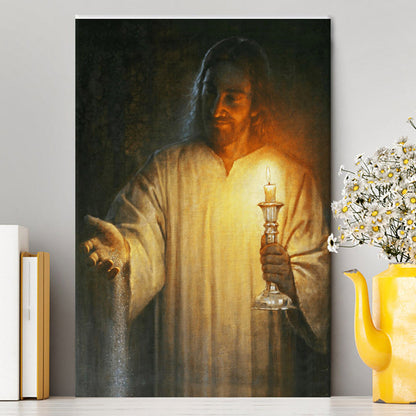 Jesus Holding Candle Canvas Prints - Jesus Christ Canvas Art - Christian Wall Decor