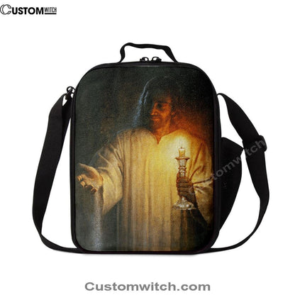 Jesus Holding Candle Lunch Bag, Christian Lunch Box For School, Picnic