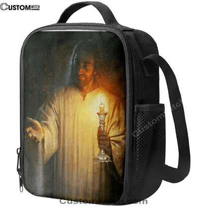 Jesus Holding Candle Lunch Bag, Christian Lunch Box For School, Picnic