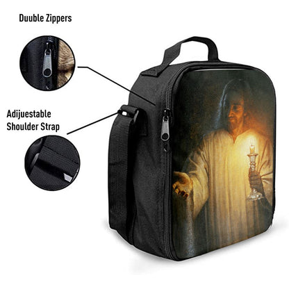 Jesus Holding Candle Lunch Bag, Christian Lunch Box For School, Picnic