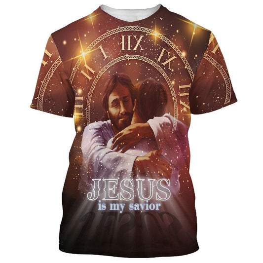 Jesus Holding Is My Savior All Over Print 3D T Shirt For Men And Women, Christian T-Shirt, Faith Shirt