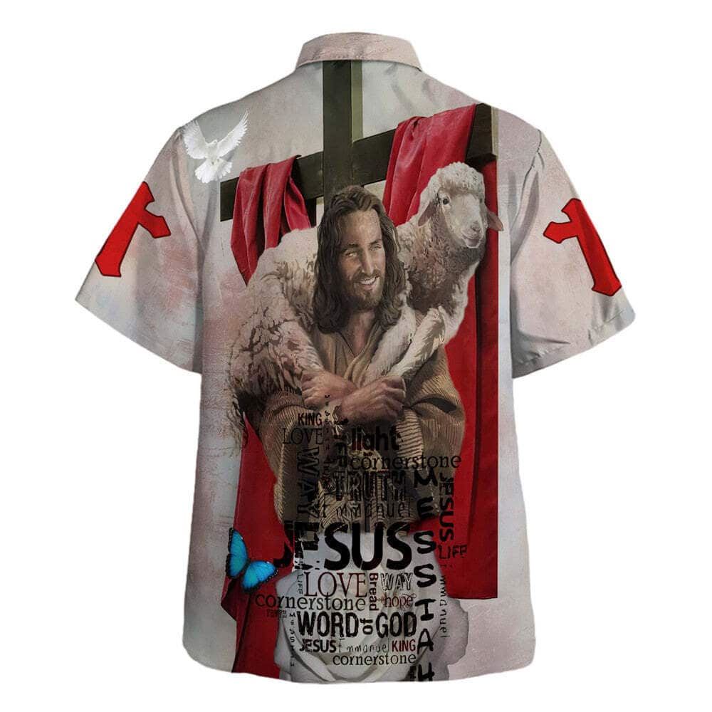 Jesus Holding Lamb Bible Verse Hawaiian Shirt For Men, Christian Hawaiian Shirt, Gift For Christian