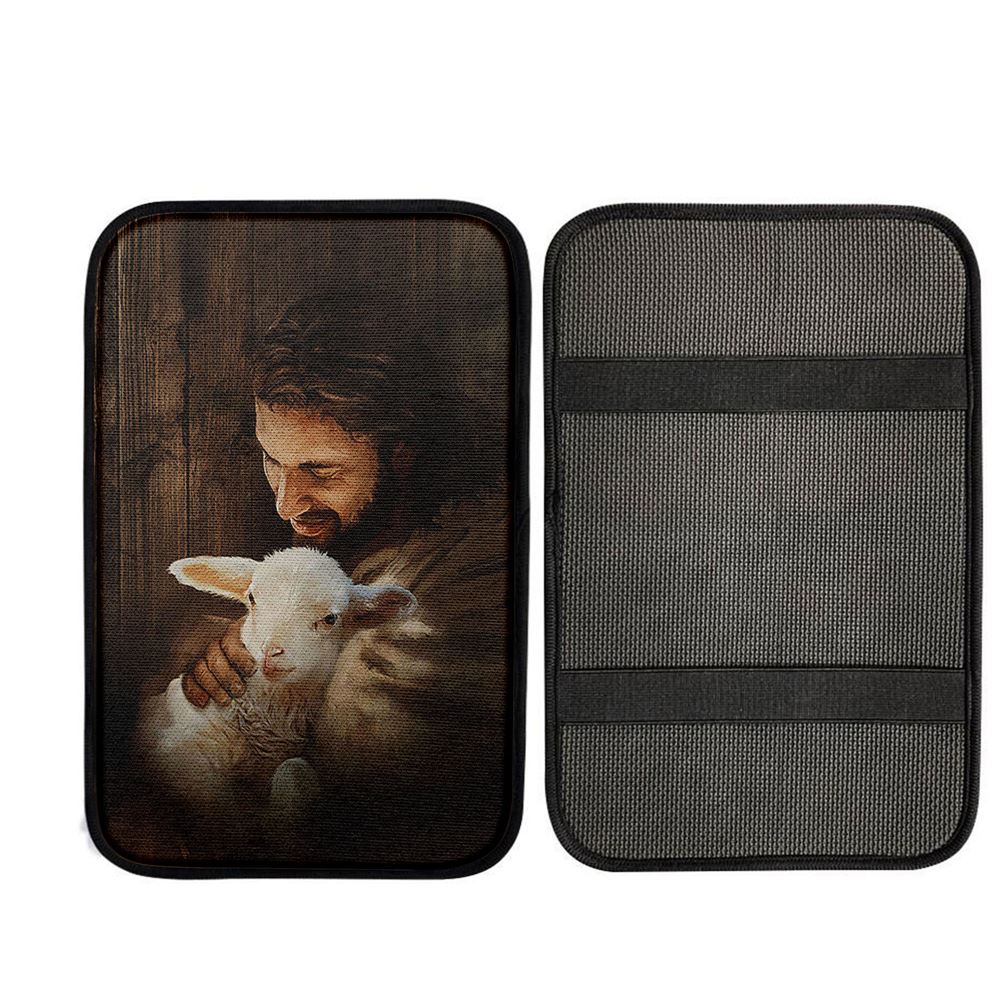 Jesus Holding Lamb Car Armrest Pad, God Car Armrest Accessories