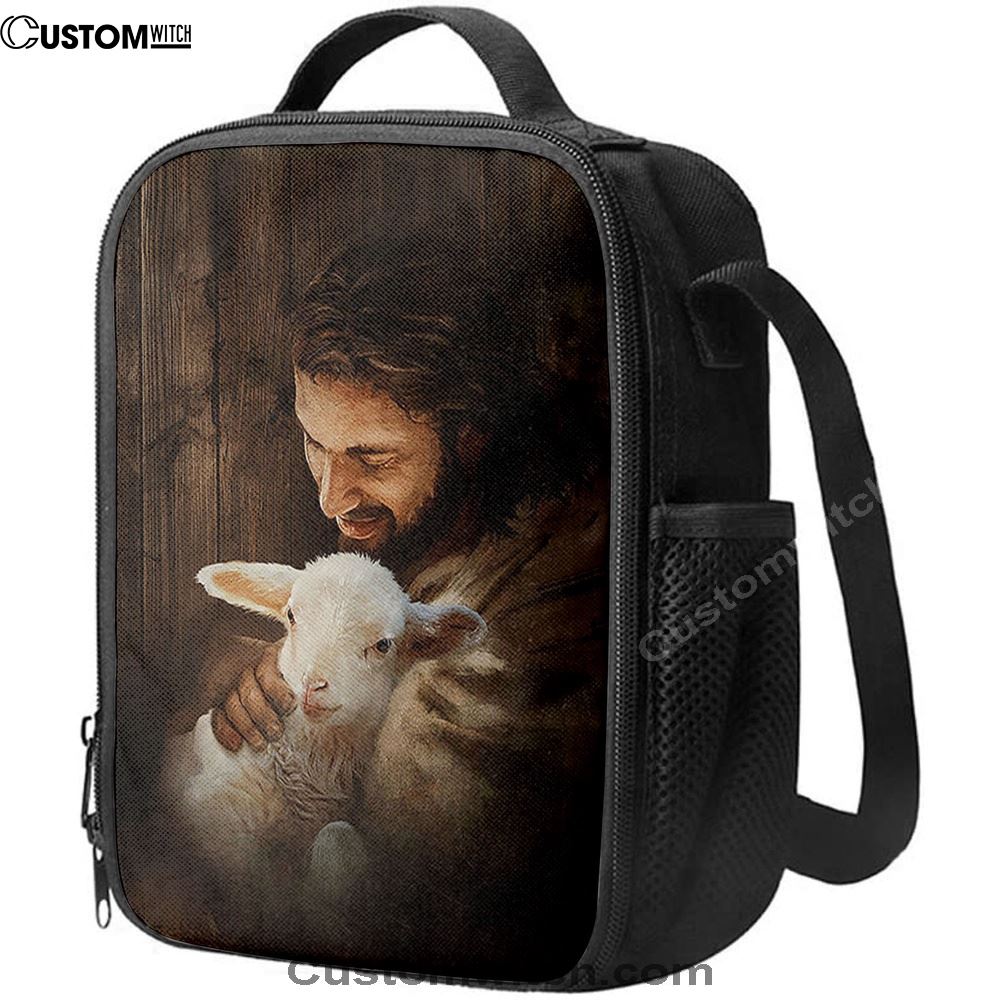 Jesus Holding Lamb Lunch Bag, Christian Lunch Box For School, Picnic