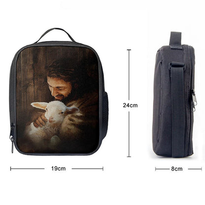 Jesus Holding Lamb Lunch Bag, Christian Lunch Box For School, Picnic