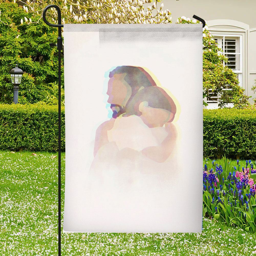 Jesus Holding The Child Flag, Christian's Flag, Jesus Garden Flag, Garden Flag, Welcome Flag, Christian Flag, Scripture Flag, Garden Banner