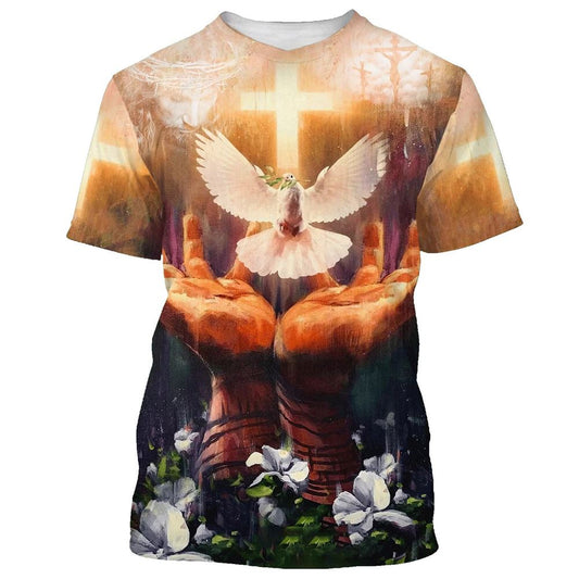 Jesus Holy Spirit All Over Print 3D T Shirt For Men And Women, Christian T-Shirt, Faith Shirt