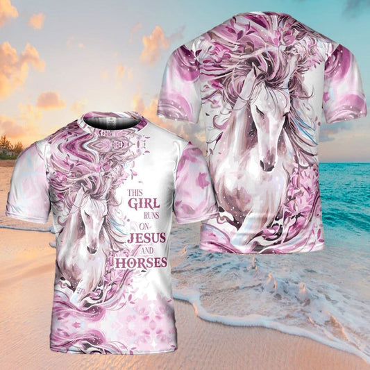 Jesus Horse Girl All Over Print 3D T Shirt For Men And Women, Christian T-Shirt, Faith Shirt
