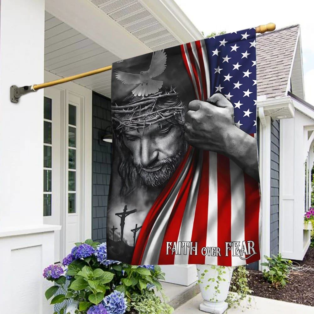 Jesus House Flags Faith Over Fear God Jesus House Flags, Christian Fla ...