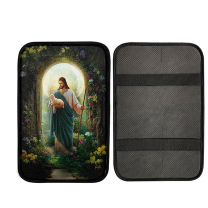 Jesus Hug A Lamb Car Center Console Cover, Jesus Art, Car Interior Accessories