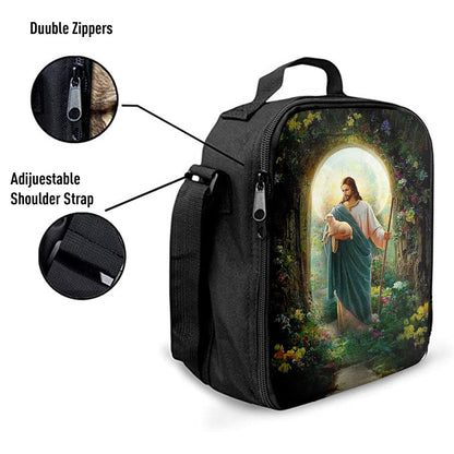 Jesus Hug A Lamb Lunch Bag - Jesus Art, Christian Lunch Box For School, Picnic