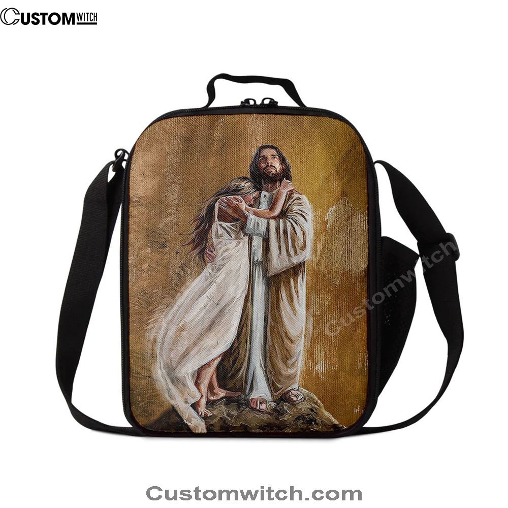 Jesus Hug In The Arms Of His Love Lunch Bag, Christian Lunch Box For School, Picnic