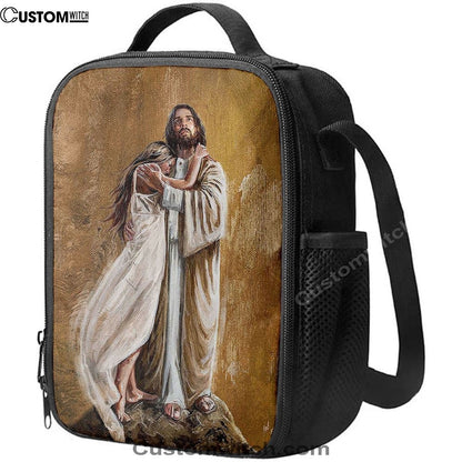 Jesus Hug In The Arms Of His Love Lunch Bag, Christian Lunch Box For School, Picnic